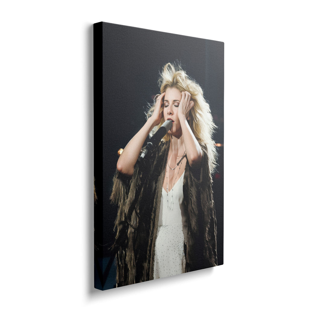 Gallery-wrapped canvas of the Stevie Nicks Fleetwood Mac 1970s live colour print