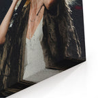 Close-up of the gallery-wrapped canvas edge on the Stevie Nicks 1970s live colour print