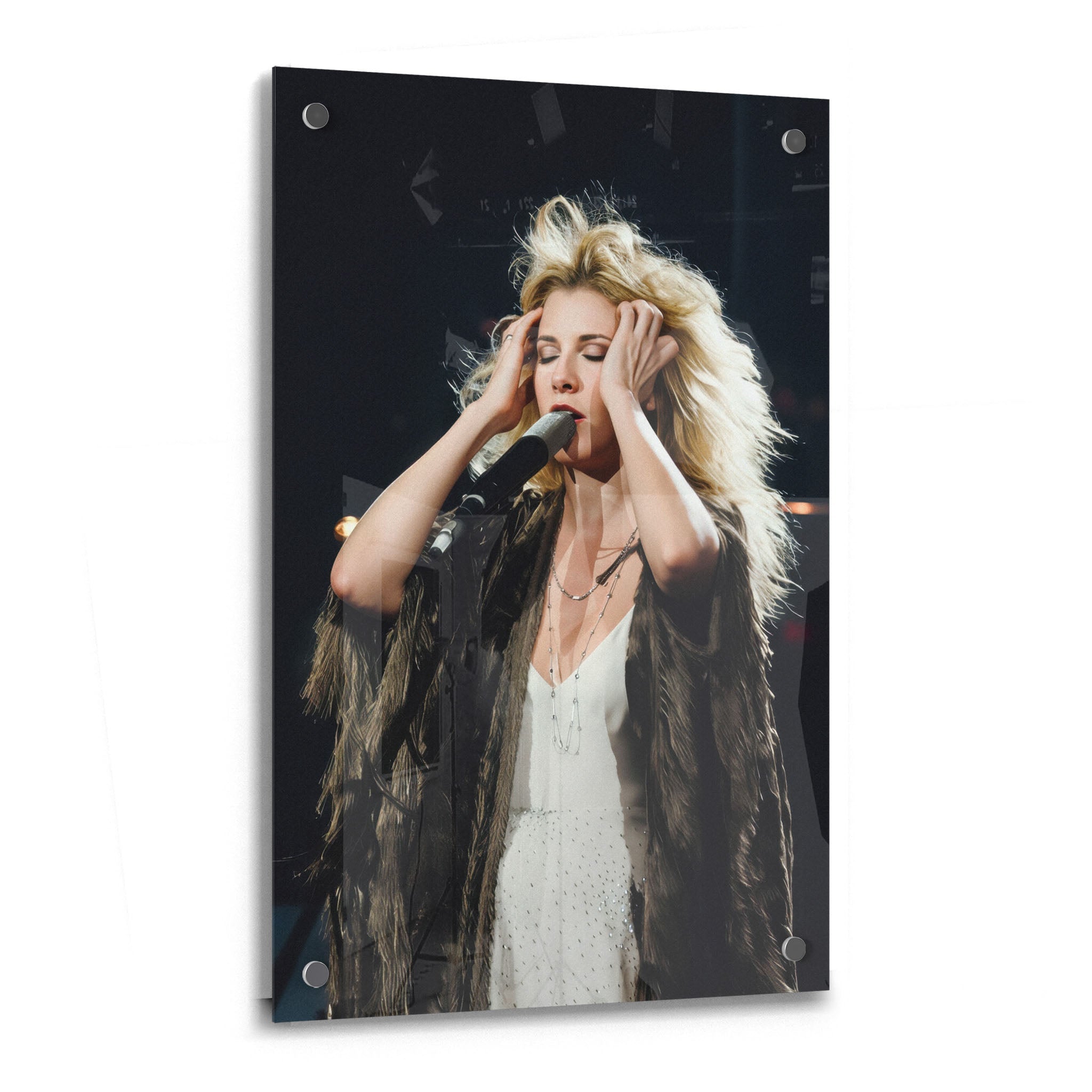 Stevie Nicks late 1970s live concert colour print on glossy acrylic glass