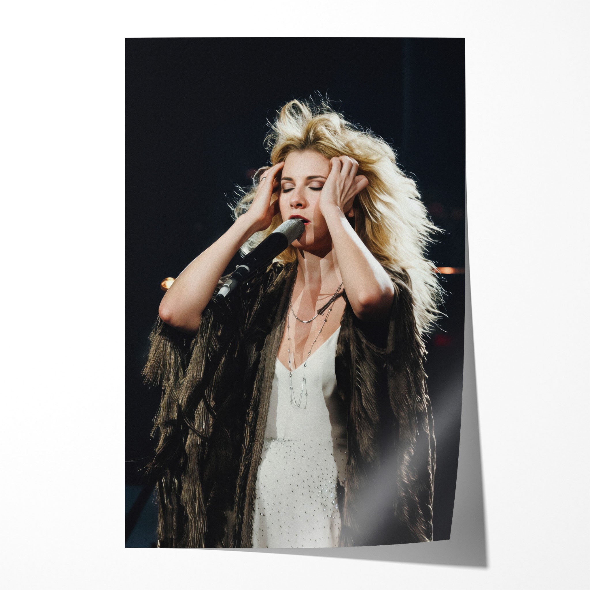 Stevie Nicks Fleetwood Mac late 1970s live performance colour art print, unframed poster preview