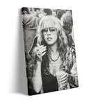 Stevie Nicks 1979 Tusk Tour boho candid black and white portrait on gallery-wrapped canvas