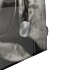 Close-up of the glossy edge and depth of the Stevie Nicks 1979 Tusk Tour black and white acrylic print