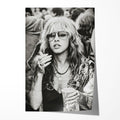 Stevie Nicks Fleetwood Mac 1979 Tusk Tour backstage candid black and white art print, unframed poster preview