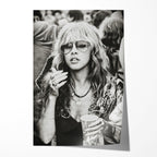 Stevie Nicks Fleetwood Mac 1979 Tusk Tour backstage candid black and white art print, unframed poster preview
