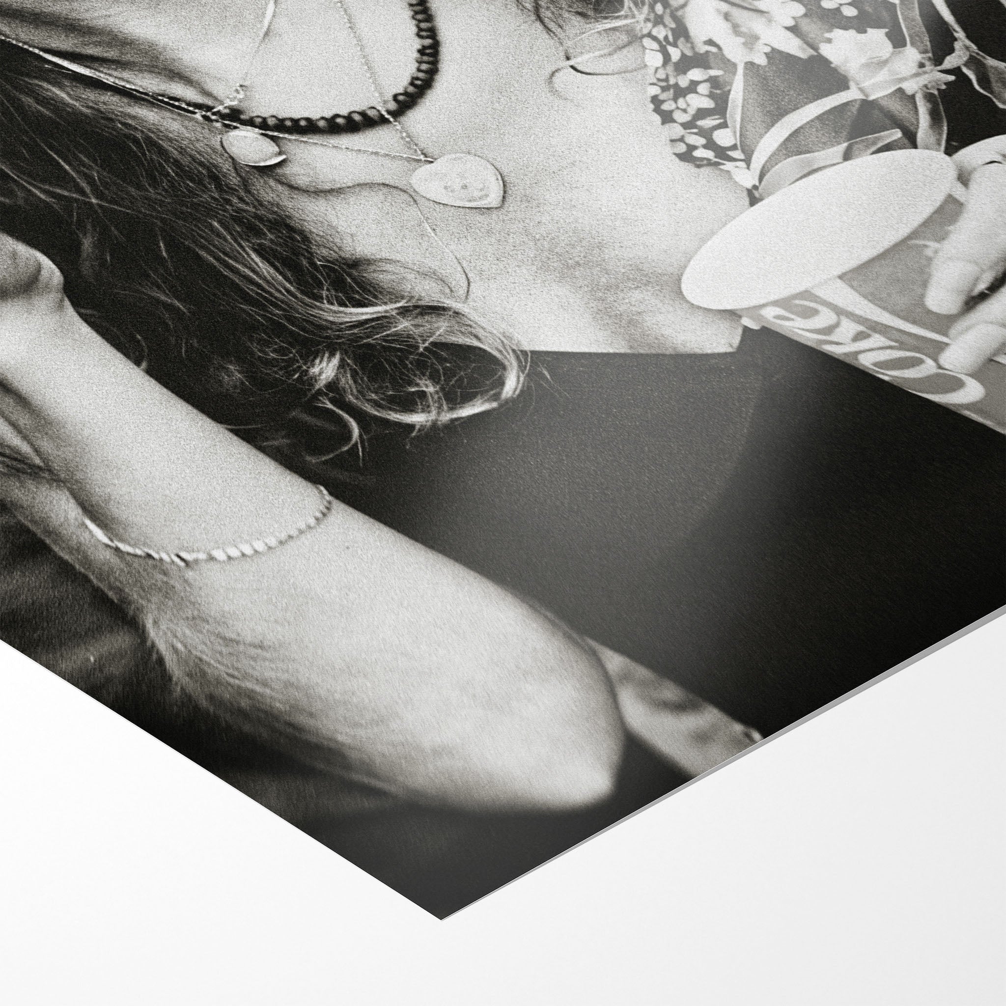 Front close-up of the unframed Stevie Nicks 1979 Tusk Tour candid black and white poster print