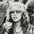 Medium zoom highlighting the crisp detail and deep contrast of the Stevie Nicks 1979 Tusk Tour black and white print