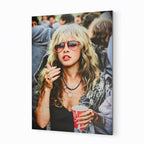 Stevie Nicks 1979 Tusk Tour boho candid colour portrait on sleek aluminium metal