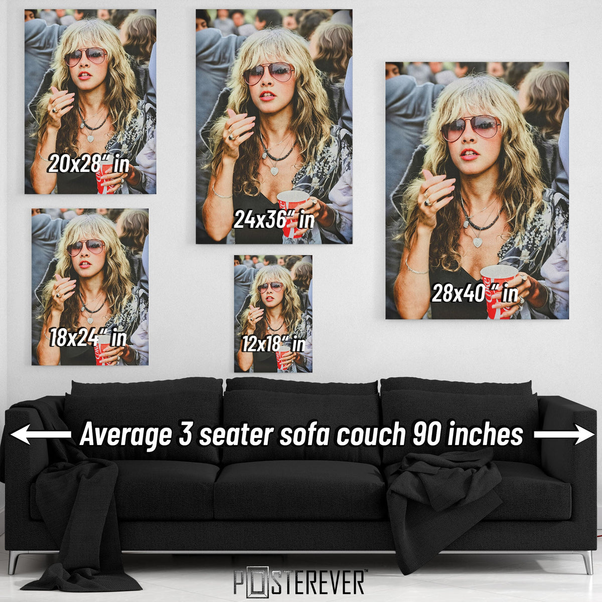 Stevie Nicks 'Rock Enchantress' 1979 Tusk Tour – Nassau Coliseum Backstage Candid – Color Edition | Boho Rock Icon Wall Art Print — size guide