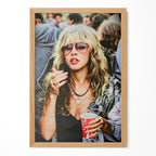 Stevie Nicks 1979 Tusk Tour boho candid colour portrait in a natural oak poster frame