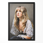 Stevie Nicks 1976 Rumours era bohemian colour portrait in a classic black poster frame