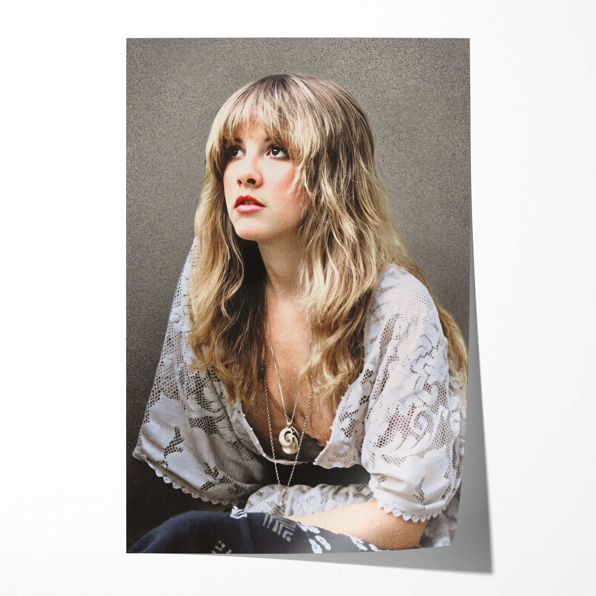 Stevie Nicks Fleetwood Mac 1976 Rumours era bohemian colour portrait, unframed poster preview