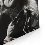 Close-up of the gallery-wrapped canvas edge on the Stevie Nicks 1977 Oakland black and white print
