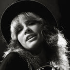 Medium zoom highlighting the crisp detail and deep contrast of the Stevie Nicks 1977 Oakland black and white print