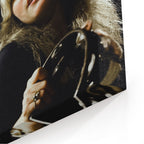 Close-up of the gallery-wrapped canvas edge on the Stevie Nicks 1977 Oakland colour print