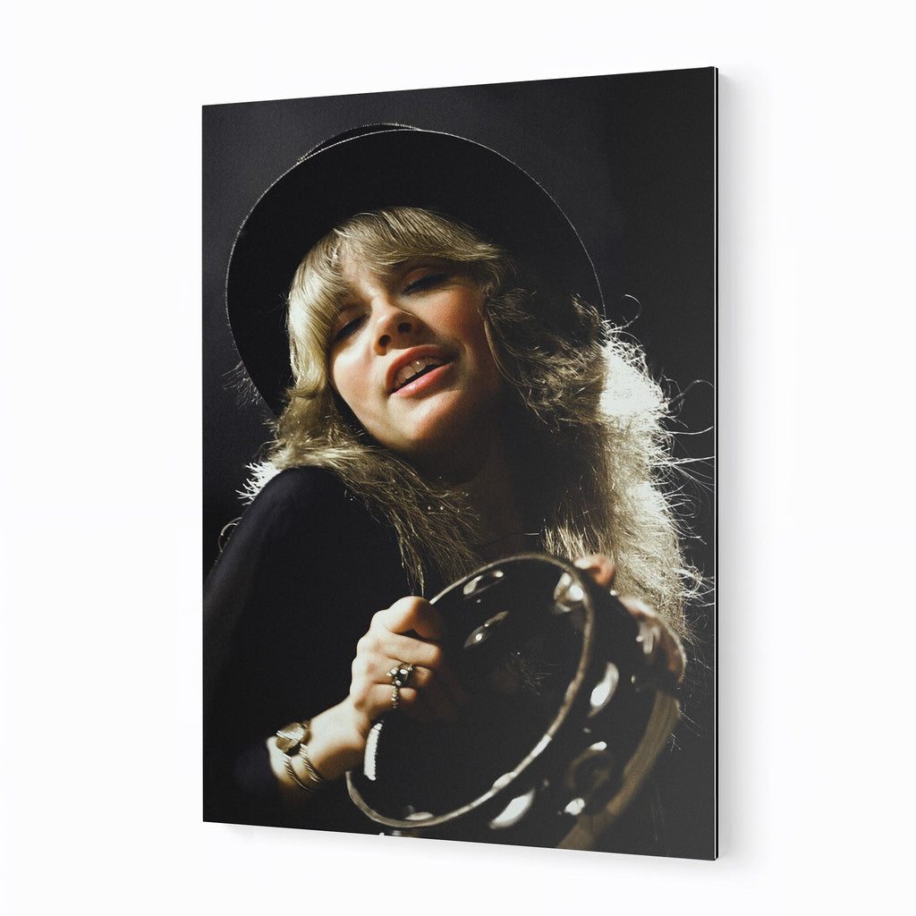 Stevie Nicks 1977 Rumours Tour Oakland Day on the Green colour concert portrait on sleek aluminium metal