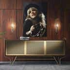 Aluminium metal print of the Stevie Nicks Fleetwood Mac 1977 Oakland colour portrait
