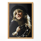 Stevie Nicks 1977 Rumours Tour Oakland Day on the Green colour concert portrait in a natural oak poster frame