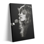 Stevie Nicks Rumours era black and white concert portrait on gallery-wrapped canvas