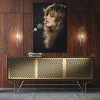 Aluminium metal print of the Stevie Nicks Fleetwood Mac Rumours era colorized portrait