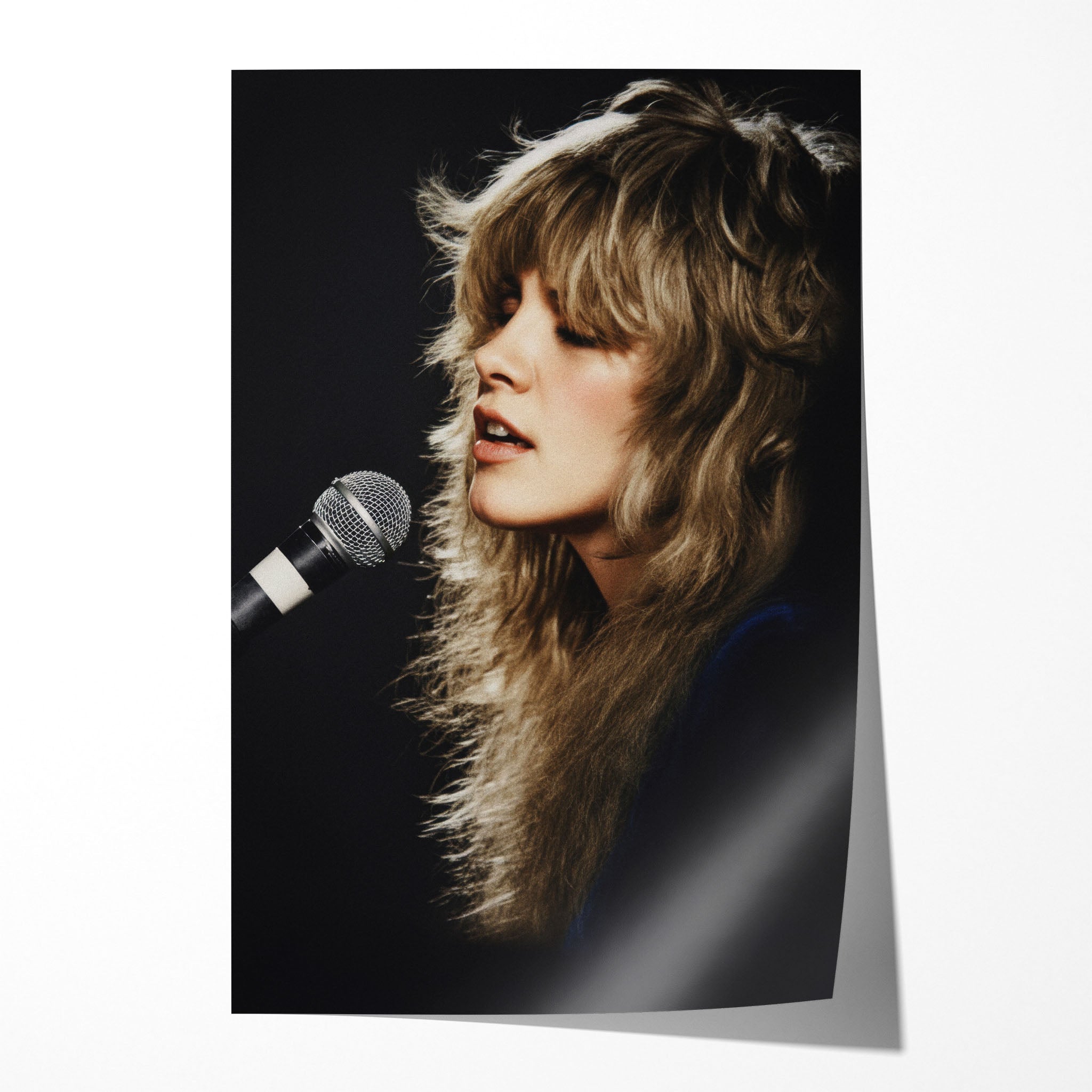 Stevie Nicks Fleetwood Mac Rumours era colorized live concert portrait, unframed poster preview