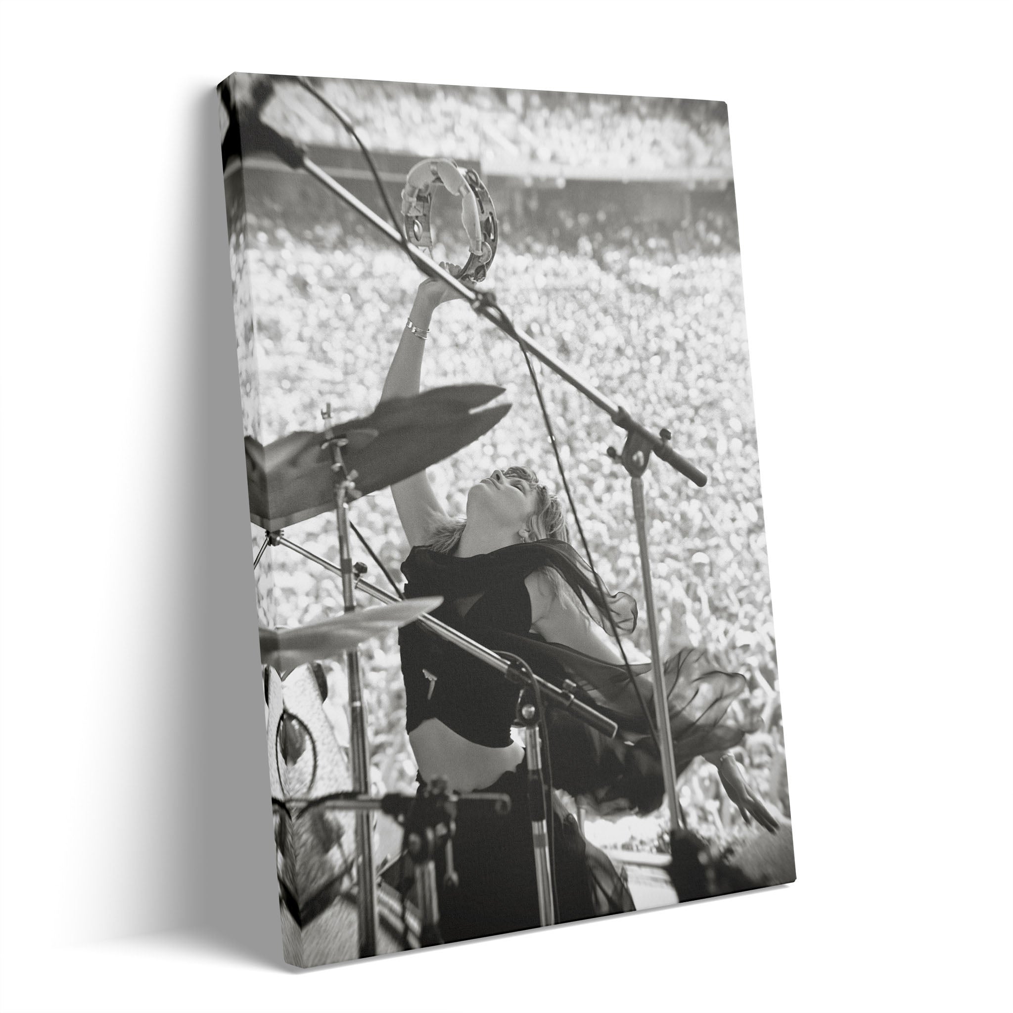 Stevie Nicks 1976 Oakland Day on the Green black and white concert portrait on gallery-wrapped canvas