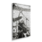 Gallery-wrapped canvas of the Stevie Nicks Fleetwood Mac 1976 Oakland black and white portrait