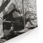 Close-up of the gallery-wrapped canvas edge on the Stevie Nicks 1976 Oakland black and white print