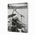 Stevie Nicks 1976 Oakland Day on the Green black and white concert portrait on sleek aluminium metal
