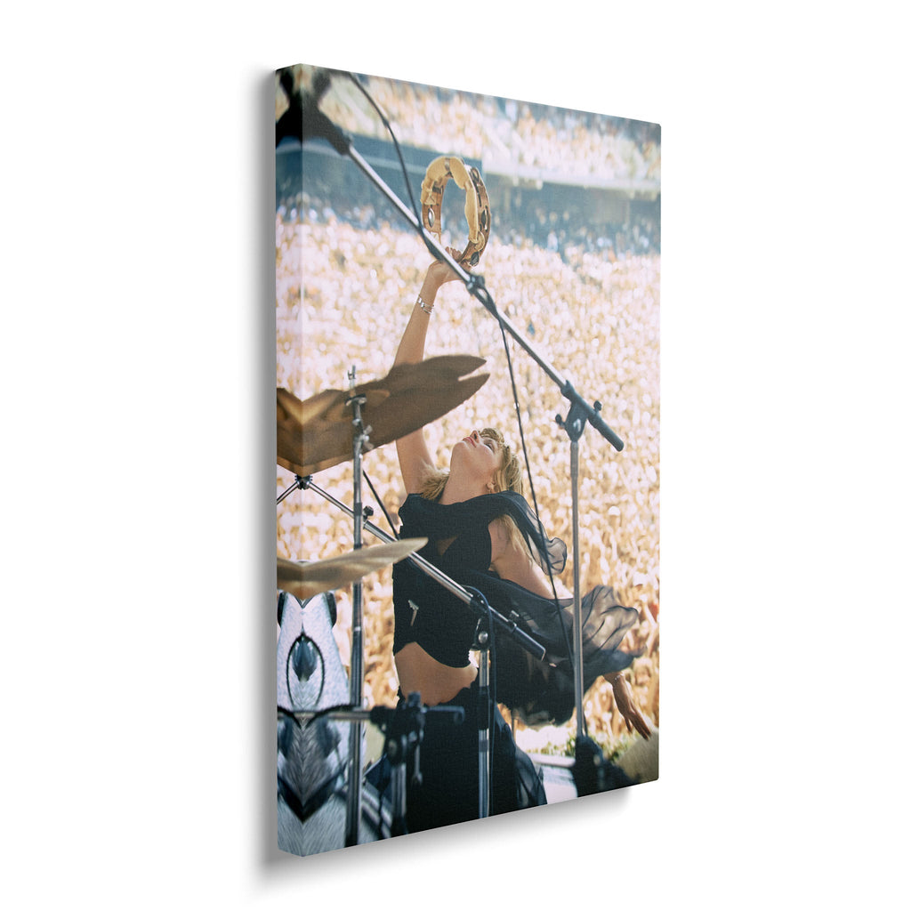 Gallery-wrapped canvas of the Stevie Nicks Fleetwood Mac 1976 Oakland colorized portrait