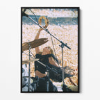 Front view of the Stevie Nicks 1976 Oakland colorized canvas in a black floating frame