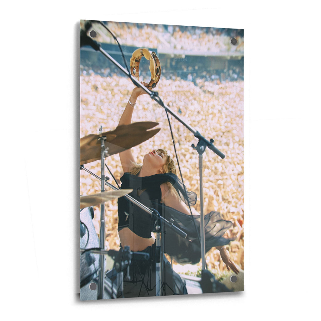 Stevie Nicks 1976 Oakland Day on the Green colorized concert portrait on glossy acrylic glass
