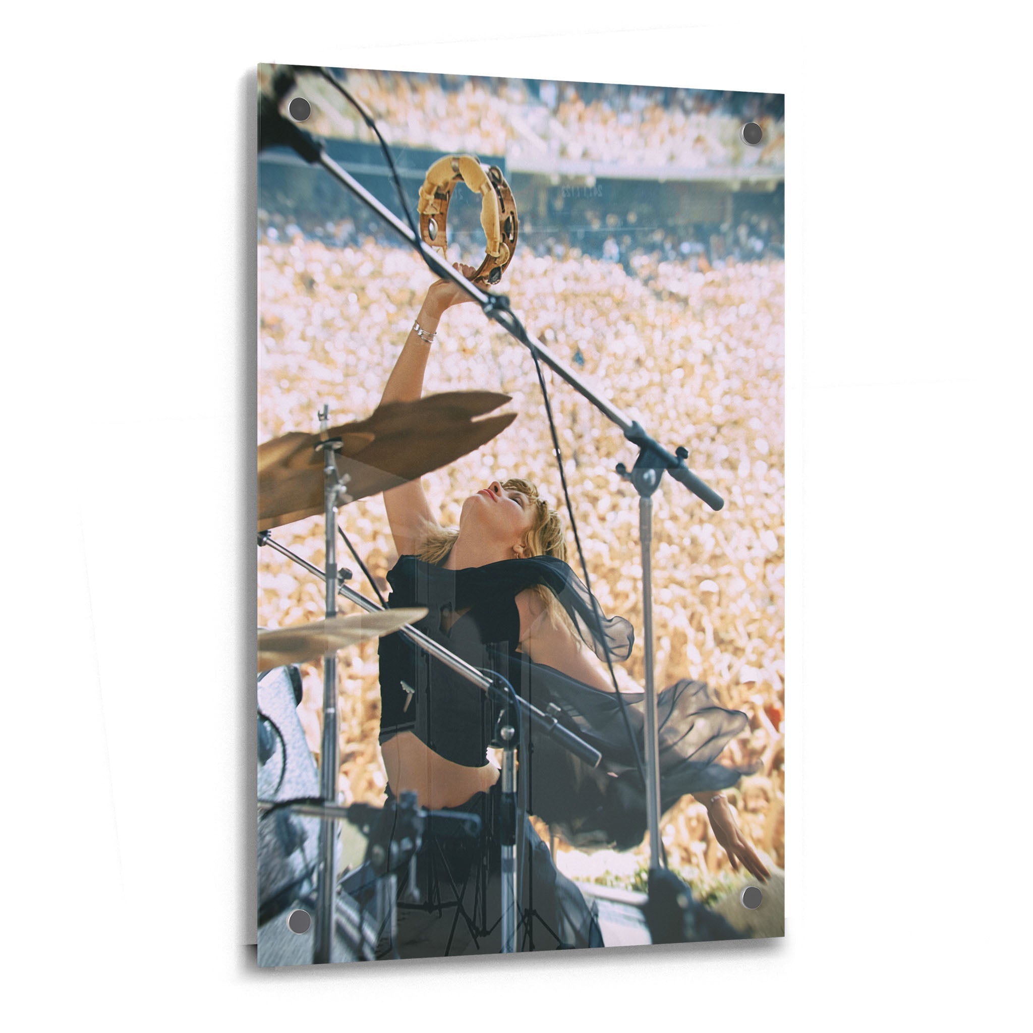 Stevie Nicks 1976 Oakland Day on the Green colorized concert portrait on glossy acrylic glass