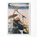Stevie Nicks 1976 Oakland Day on the Green colorized concert portrait in a classic white poster frame