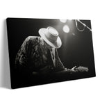 Stevie Ray Vaughan 1985 Laramie Wyoming black and white blues concert portrait on gallery-wrapped canvas