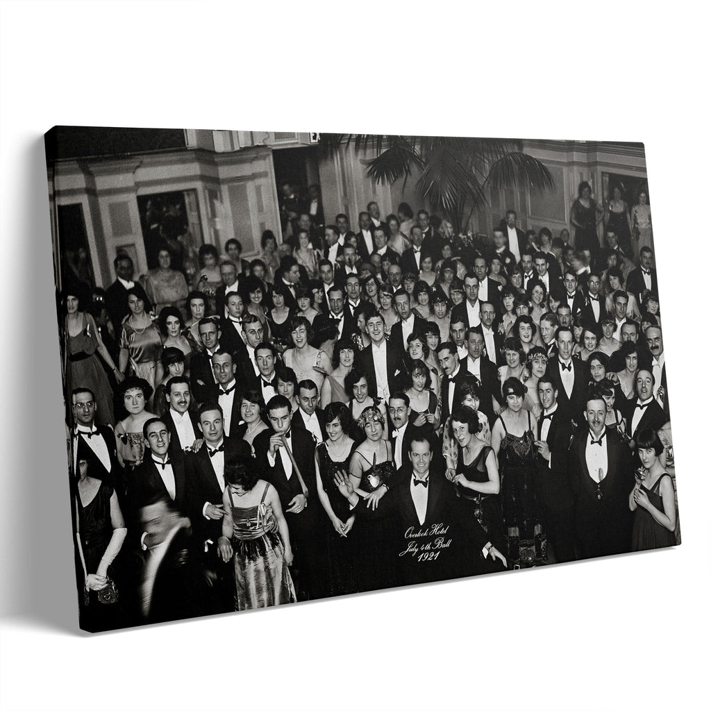 The Shining Overlook Hotel July 4th Ball 1921 black and white final shot on gallery-wrapped canvas