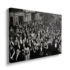 Gallery-wrapped canvas of the Shining Overlook Hotel 1921 black and white ballroom photograph
