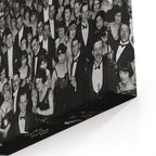 Close-up of the gallery-wrapped canvas edge on the Shining Overlook Hotel 1921 black and white print