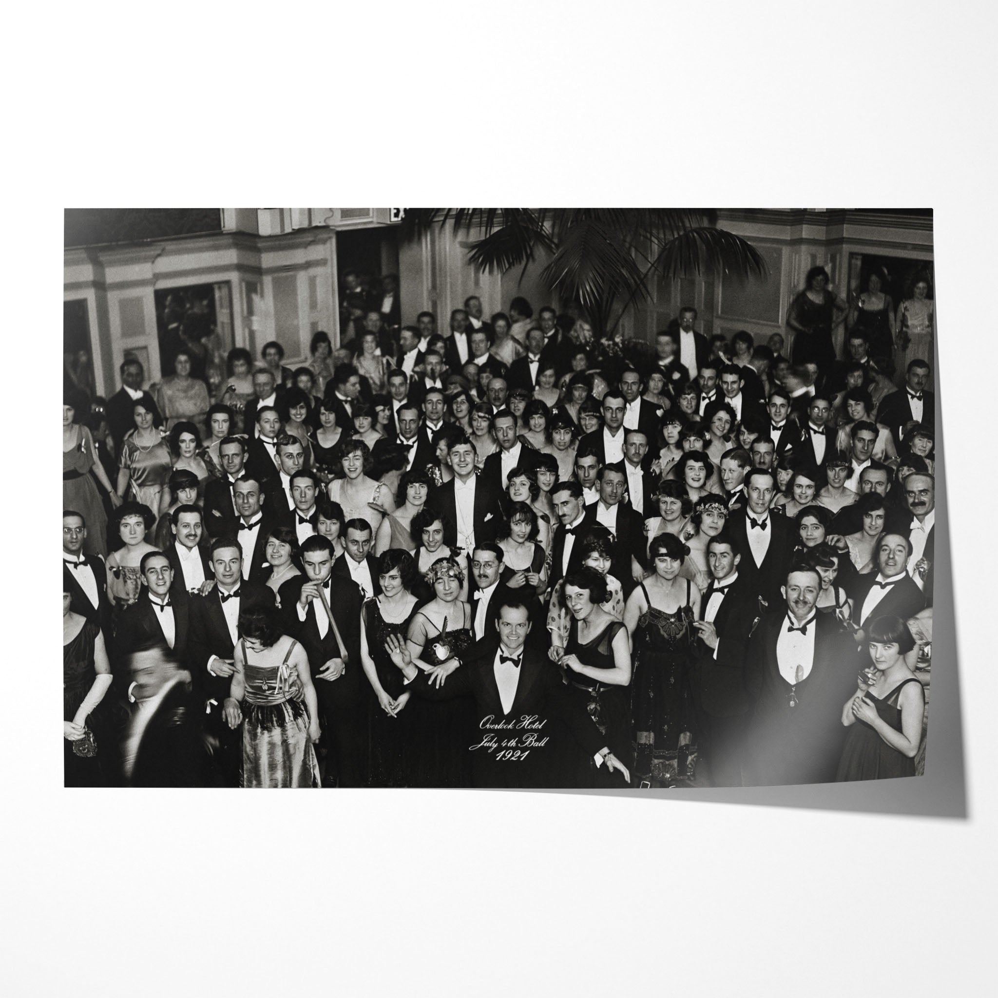 The Shining Overlook Hotel July 4th Ball 1921 black and white ballroom crowd with Jack Torrance, unframed poster preview