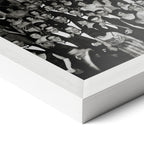 Corner close-up of the Shining Overlook Hotel 1921 black and white poster in a classic white frame
