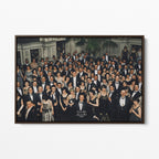 Front view of the Shining Overlook Hotel 1921 colorized canvas in a dark walnut floating frame