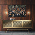 Aluminium metal print of the Shining Overlook Hotel 1921 colorized ballroom photograph