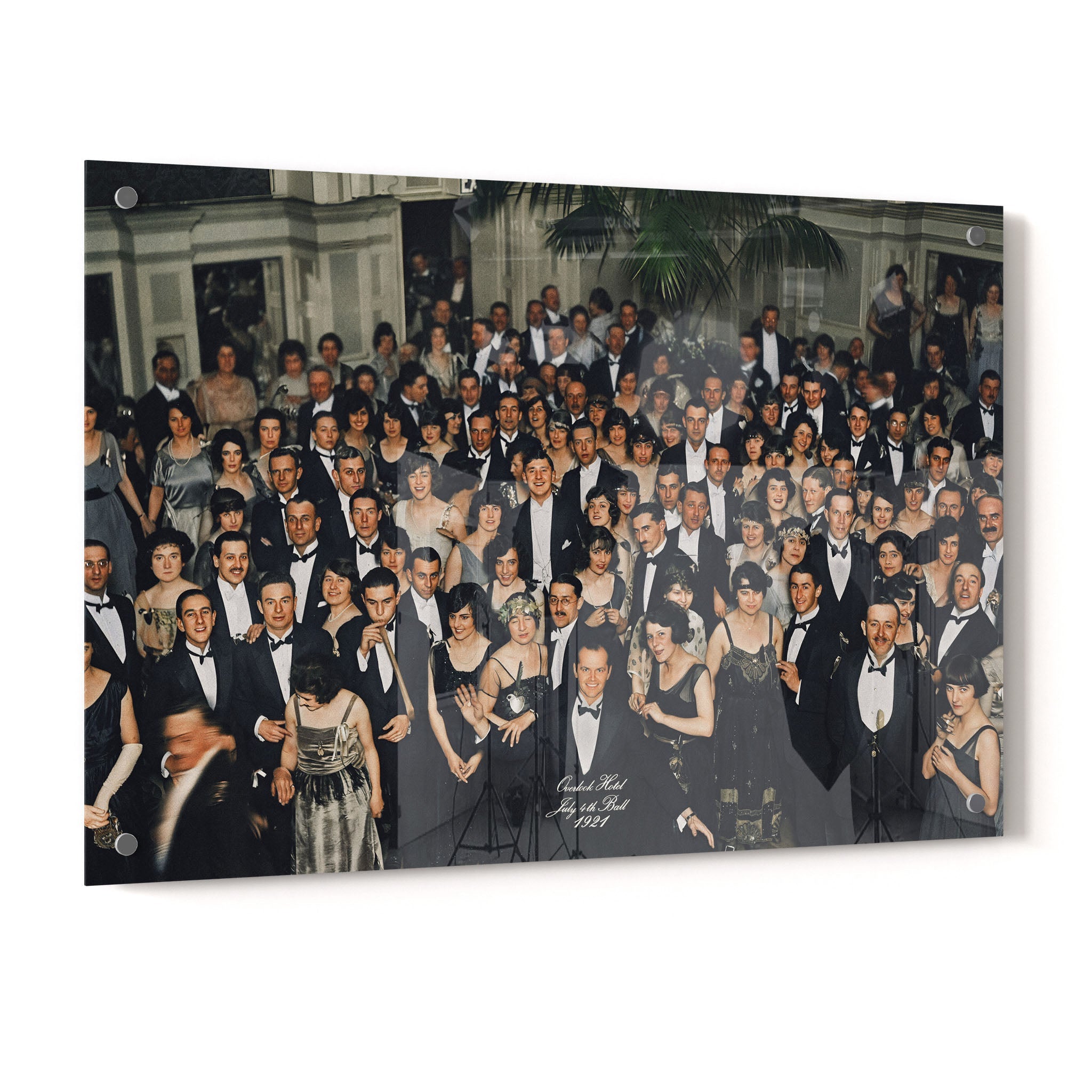 The Shining Overlook Hotel July 4th Ball 1921 colour-restored final shot on glossy acrylic glass
