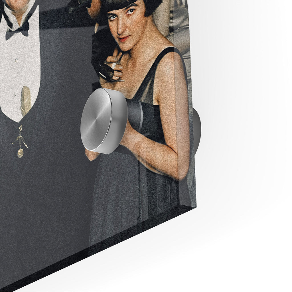 Close-up of the glossy edge and depth of the Shining Overlook Hotel 1921 colorized acrylic print