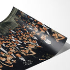 Angled close-up of the unframed Shining Overlook Hotel 1921 colorized poster showing paper detail