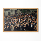 The Shining Overlook Hotel July 4th Ball 1921 colour-restored final shot in a natural oak poster frame