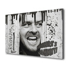 The Shining Here's Johnny axe scene black and white poster on sleek aluminium metal