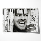 The Shining Here's Johnny 1980 axe scene black and white poster art with REDRUM and splatter, unframed poster preview
