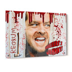 The Shining Here's Johnny axe scene poster on glossy acrylic glass