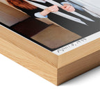 Close-up of the natural oak frame on the Diane Keaton colour poster