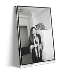 Diane Keaton 1977 San Remo black and white gallery-wrapped canvas print